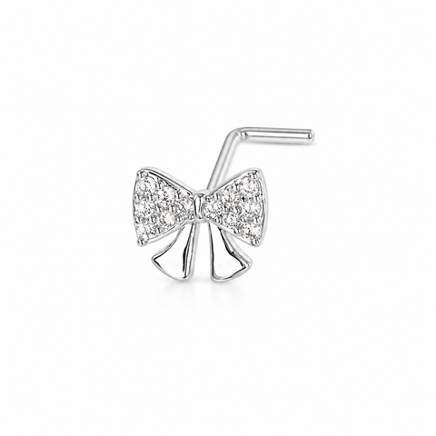 Nasen Piercing – Crystal Bow ✨