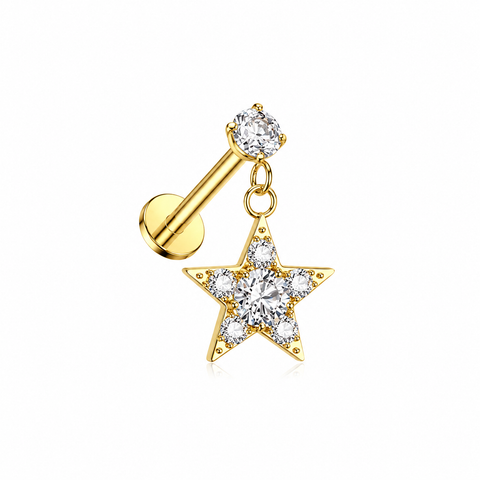 Crystal Star Drop Labret