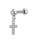 Kreuz Barbell mit Zirkonia Anhänger 💎