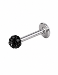 Labret Piercing – Black Crystal 🖤✨