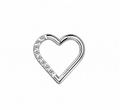 LoveSpark – Herz Piercing aus G23 Titan mit Zirkonia